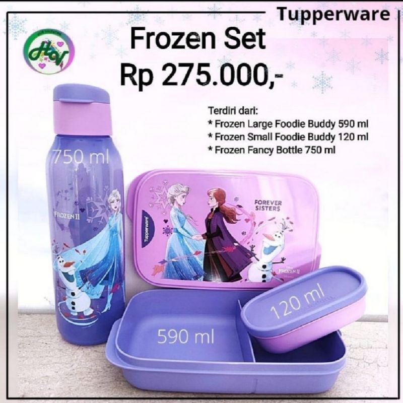 Tempat makan anak frozen set tupperware