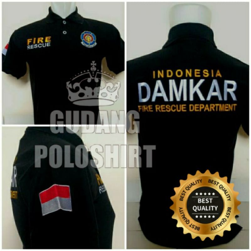 KAOS DAMKAR / KAOS KERAH DAMKAR / POLO DAMKAR BORDIR