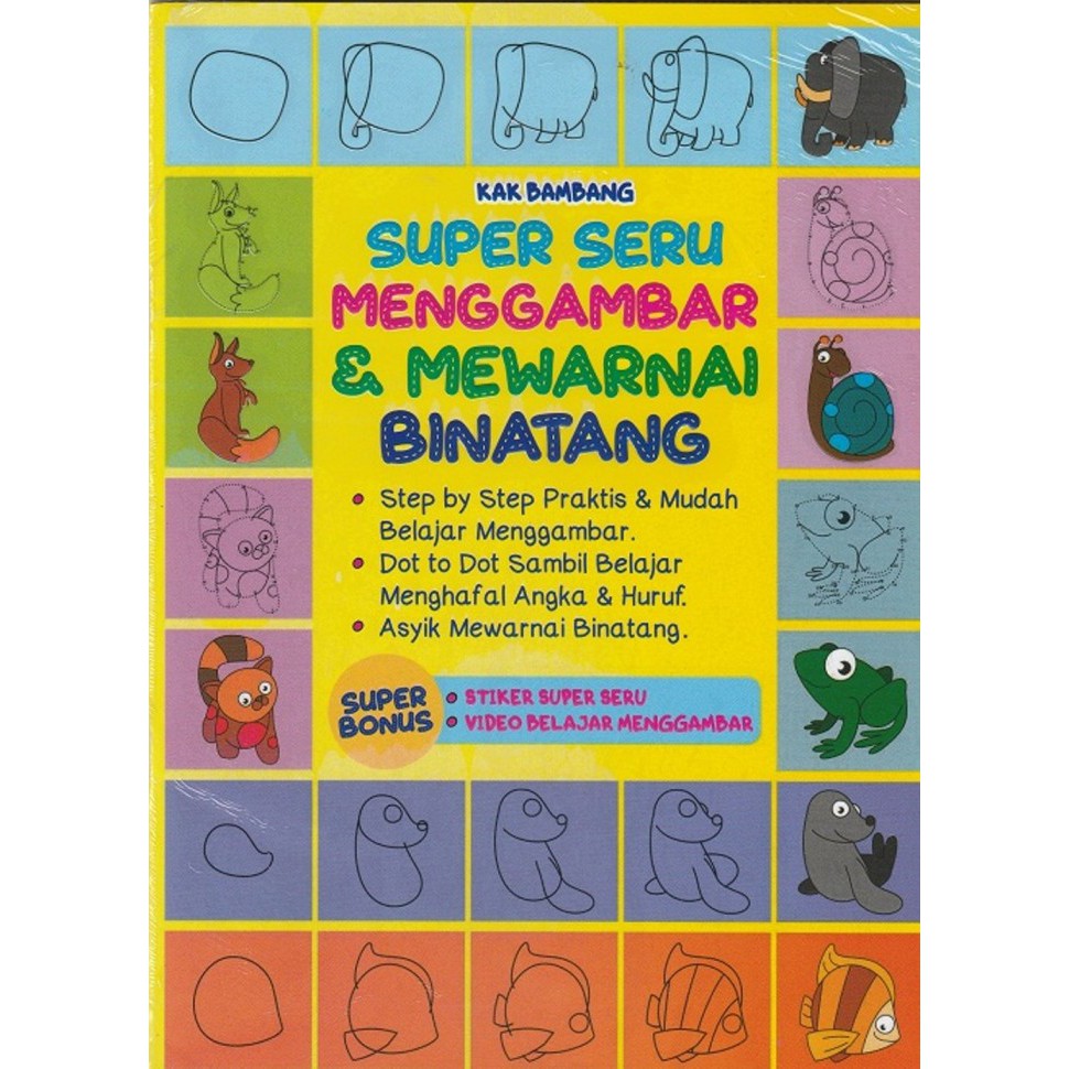 Buku Super Seru Menggambar & Mewarnai Binatang / Buku Anak / BK046