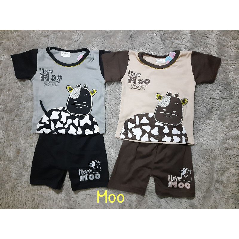 Setelan Baju Anak Laki Laki Lucu Kaos Cowok Murah Amena Usia 6-12 Bulan