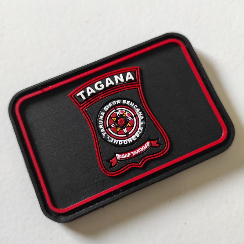 PATCH RUBBER LOGO TAGANA KOTAK/TEMPELAN EMBLEM KARET VELCRO PENANGGULANGAN BENCANA