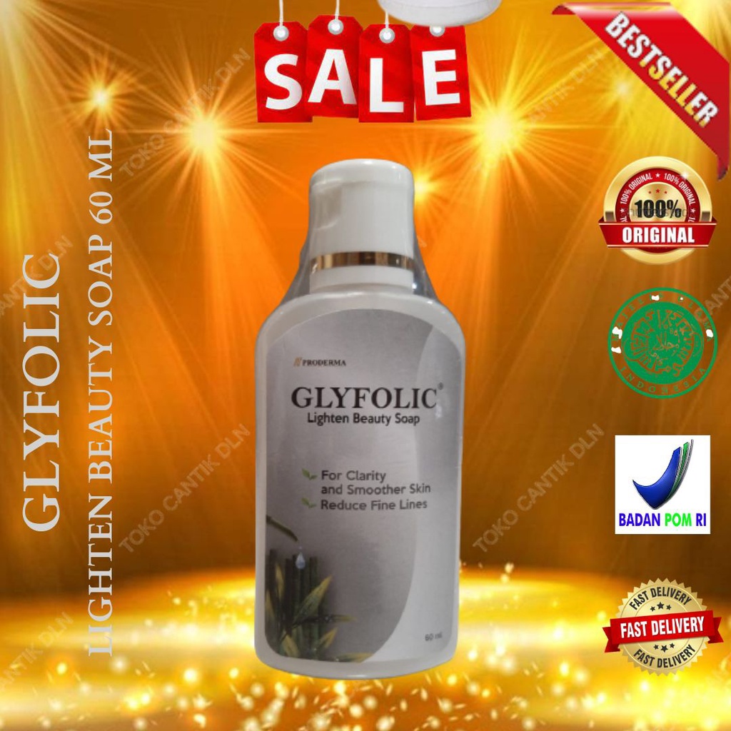 glyfolic lighten beauty soap kemasan 60 ml