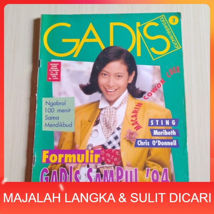 Majalah GADIS No.2 Jan 1994 JHANTIE Langka