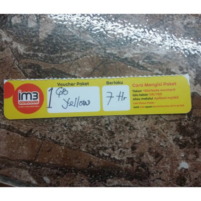 Voucher Indosat 1GB yellow 7hr