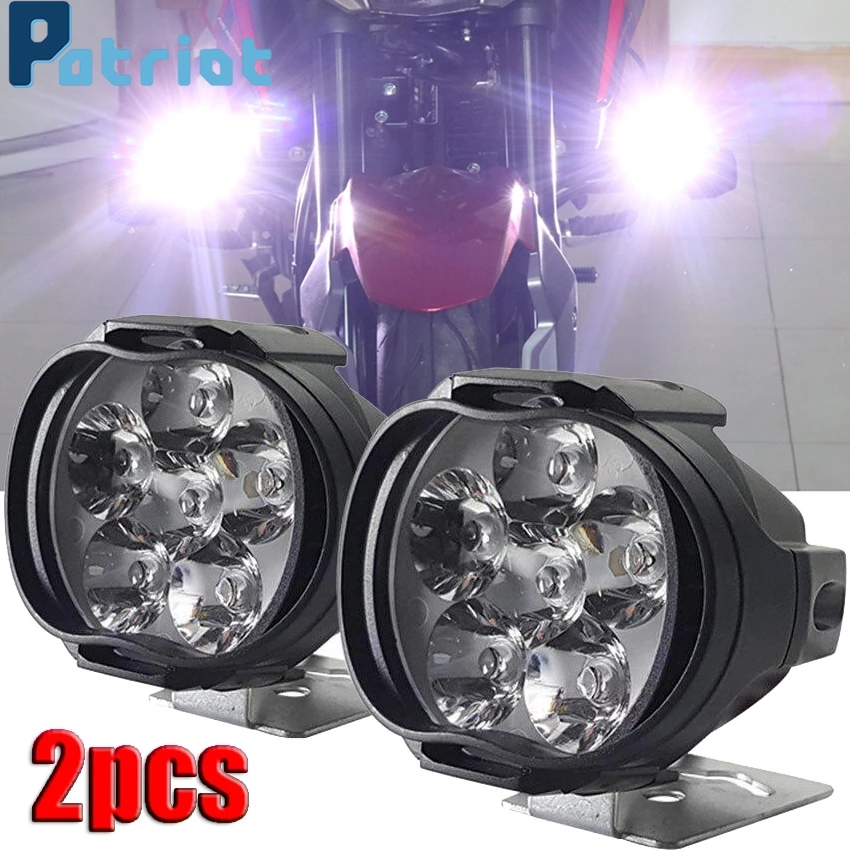 2pcs Lampu Sorot 6 Led Super Terang Untuk Motor / Mobil