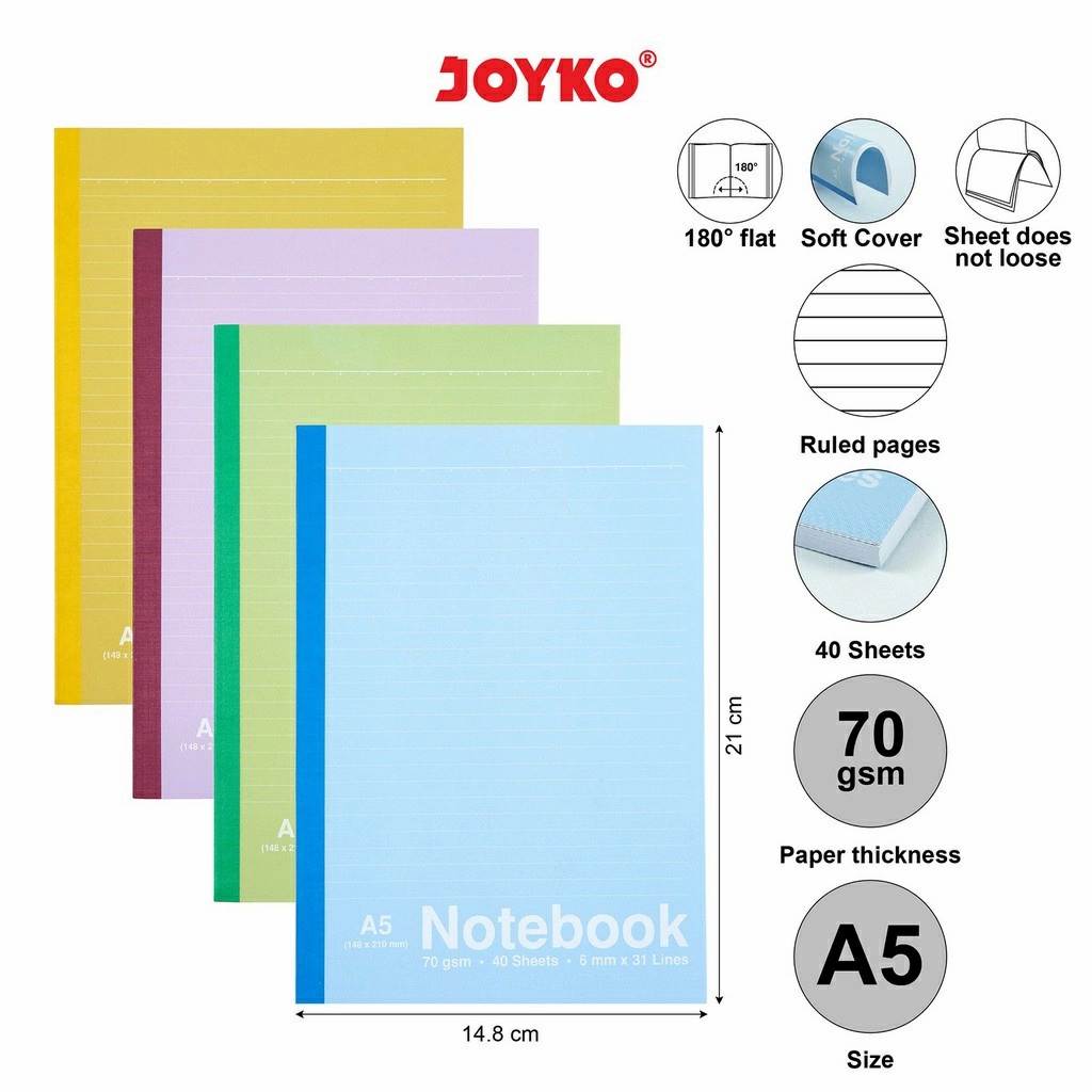 

Joyko NB-704 Notebook Buku Catatan Bergaris A5