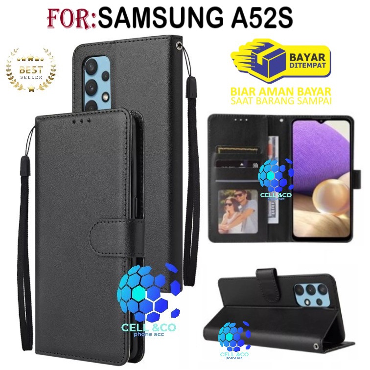 SAMSUNG GALAXY A52S CASE FLIP LEATHER WALLET PREMIUM FLIP CASE BUKA TUTUP KESING HP CASING FLIP CASE WALLET SAMSUNG A52S