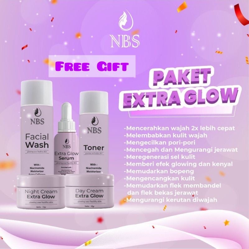 NBS EXTRA GLOW NEW PAKET NBS PEMUTIH WAJAH PENGHILANG FLEK JERAWAT KUSAM CREAM NBS ULTIMATE ORIGINAL BPOM-7