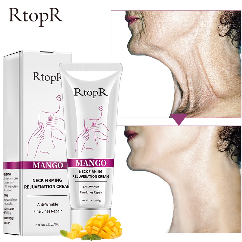 RtopR Neck Firming Rejuvenation Cream Anti-wrinkle Firming Skin Whitening Moisturizing Neck Serum Mild Peeling Beauty Neck Care