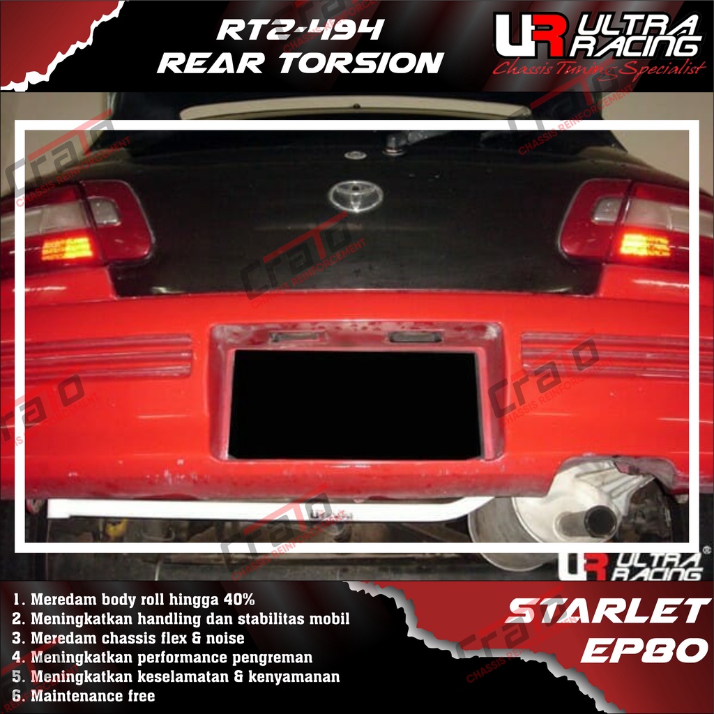 Aksesoris Stabiliser ULTRA RACING Safety Bar - Rear Torsion Bar 2 Points - Toyota Starlet EP80 EP82 