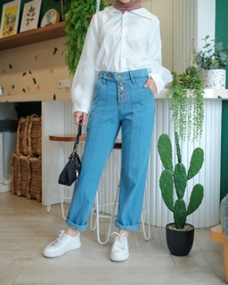 NAILA BOYFRIEND  PANTS JEANS celana  jins biru  murah cewek 