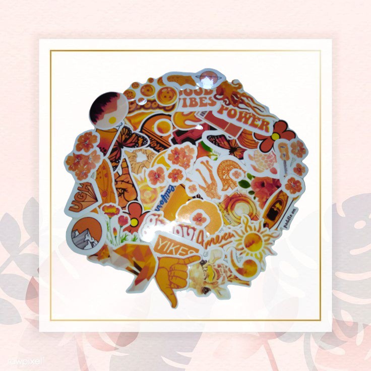 

STIKER TUMBLR (ORANGE) Aesthetic GLOSSY + LAMINASI 35++ (TERMURAH)
