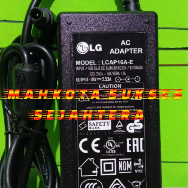 Adaptor tv led LG 19V 2.53A
