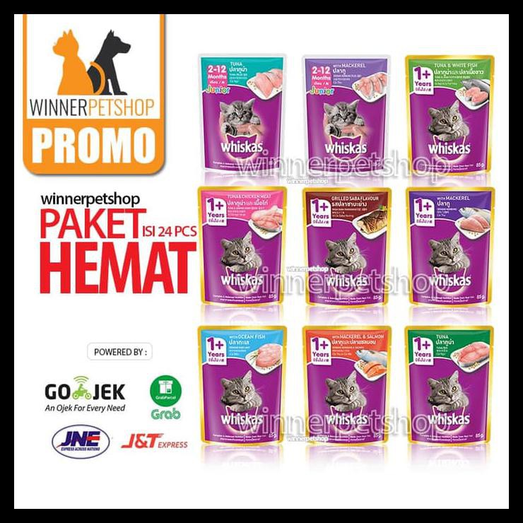 

Hot Sale Paket Whiskas Wetfood Basah Isi 24 Pcs (1Box) - Variant Random