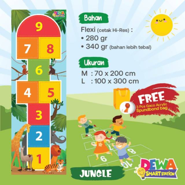 Playmat (Engklek flexi 340gram) / Engklek / Mainan Anak / Matras Bermain / PlayMat / Tapak gunung