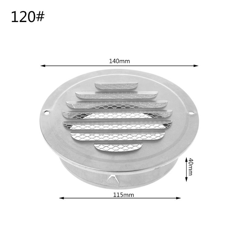 Stainless Steel Exterior Wall Air Vent Grille Round Ducting Ventilation Grilles