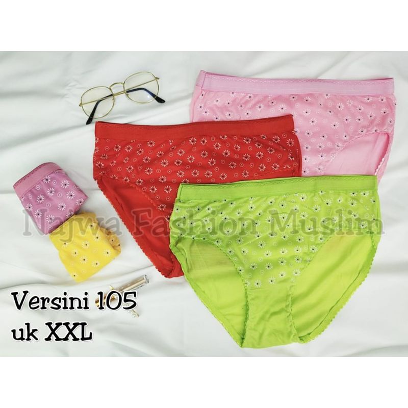 3pcs celana dalam wanita motif bunga underwear import versini | CD 3 in 1 VERSINI termurah