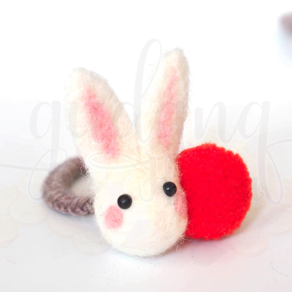 Ikat Rambut Korea Kelinci Cute Little Rabbit Pompom Unik Lucu GH 201382