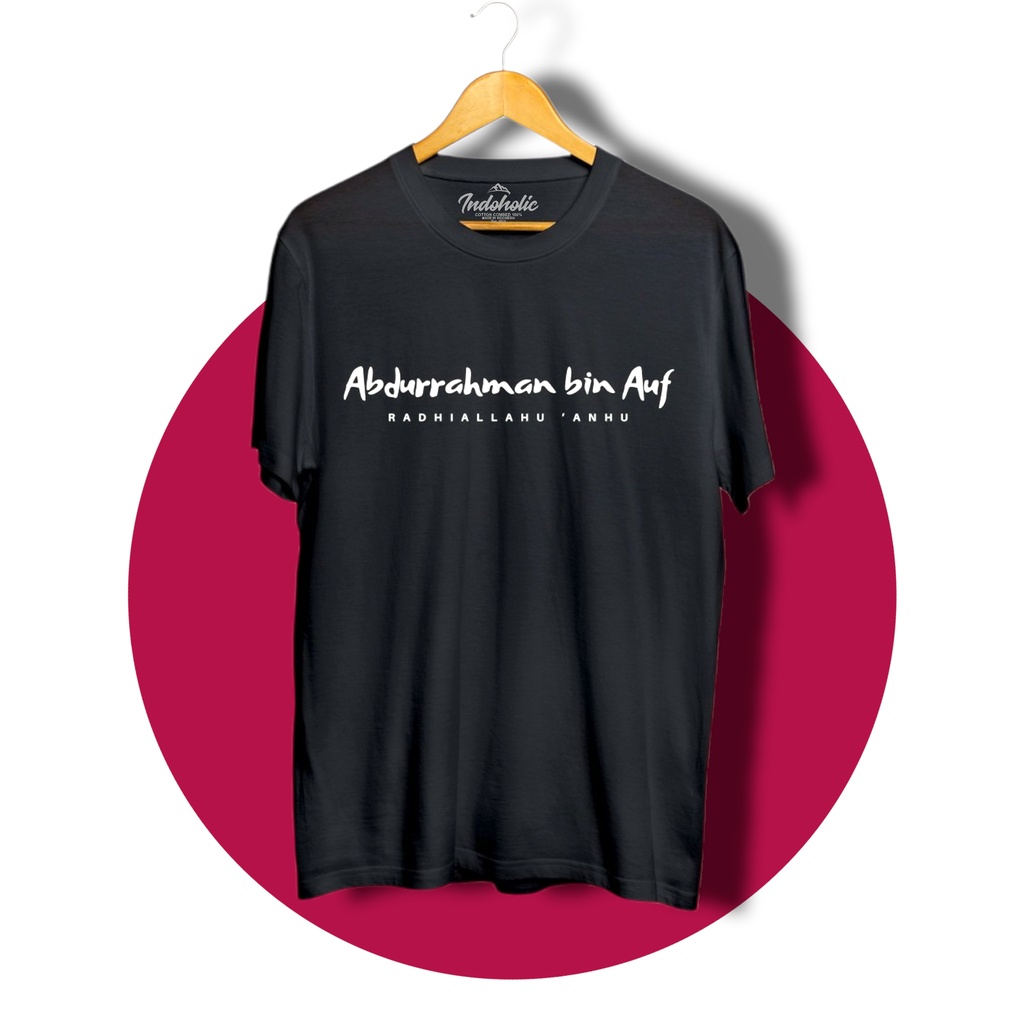Indoholic Atasan Baju Pakaian Pria Cowok wanita Kaos Distro Kaos Dakwah Kaos Muslim Murah terbaru Combed 100% Original Adurrahman Bin Auf