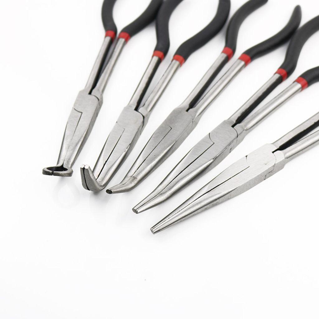 Lanfy Needle Nose Plier Extra Long 11in Grip Forceps Peralatan Mekanik Baja Berkualitas Electrician Gadget