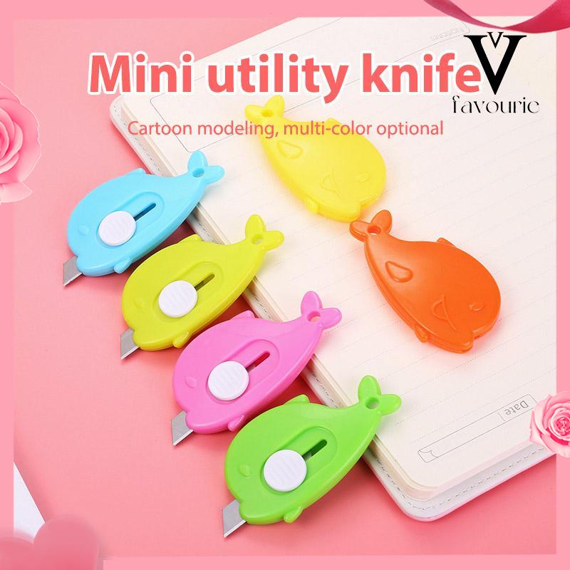 [COD]Mini Kartun Pemotong Utilitas Kecil Portabel Pemotong Unboxing Wortel Dolphin Whale Art Paper Cutter-FA