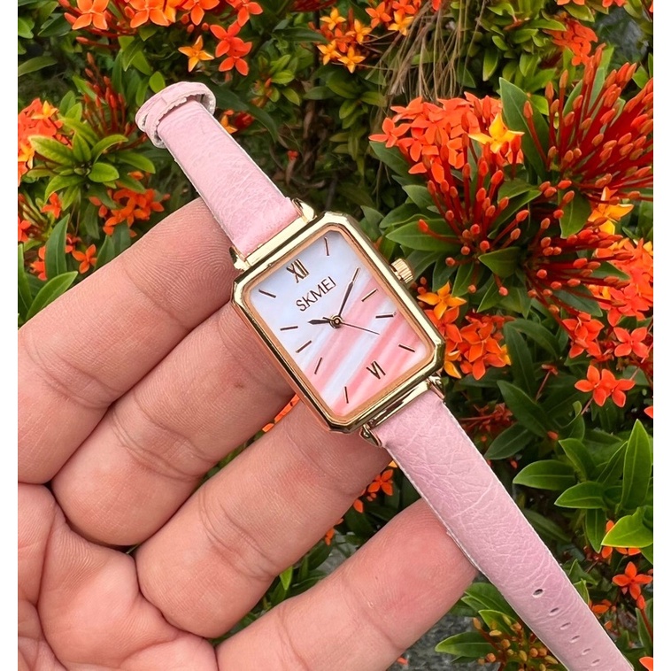 jam tangan wanita SKMEI kulit model kotak
