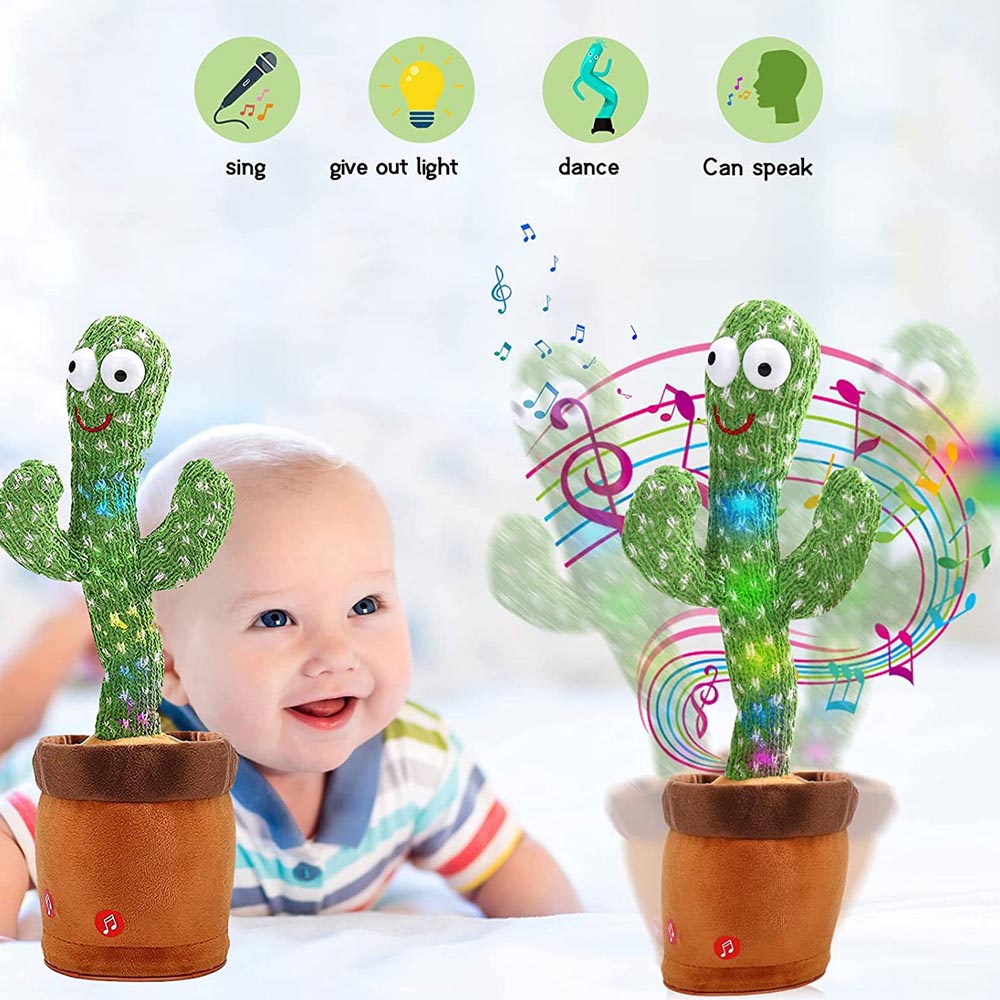 Mainan Anak Boneka Kaktus Goyaang Dan Peniru Suara Ada Musiknya - Non aksesoris Polos