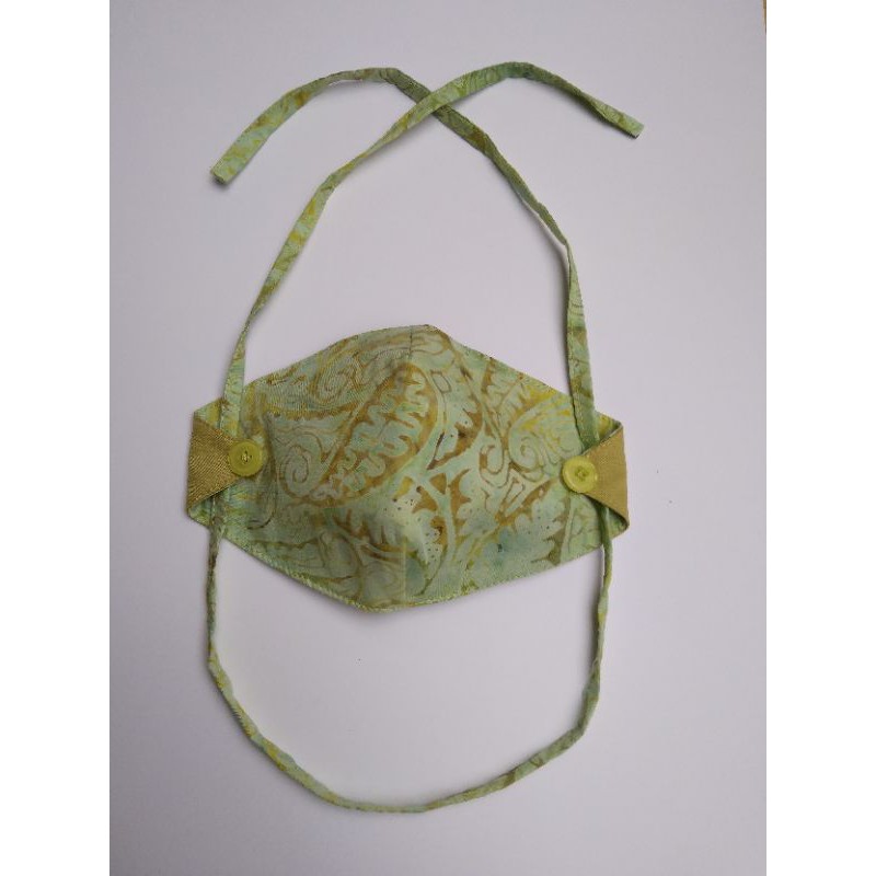 (2 pcs) Qubic Hijab Masker kain batik premium 3 lapis