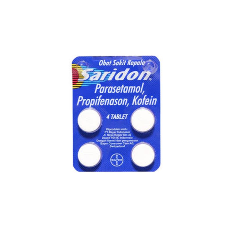 Saridon Tablet 4s / Obat Sakit Kepala / Obat Demam / Saridon