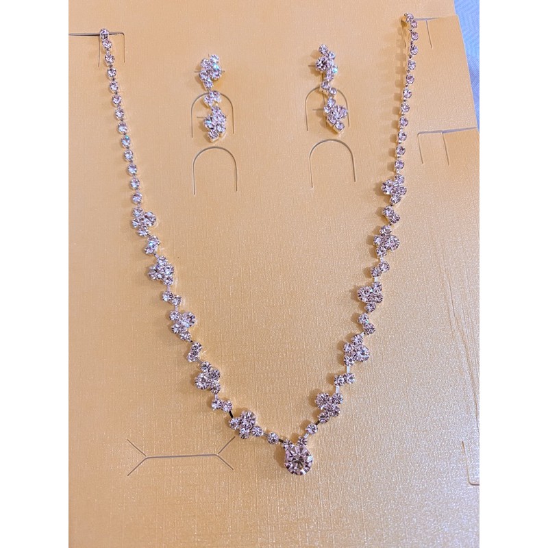 Iris Set Kalung dan Anting Xuping / Kalung Set Anting Pesta Mewah Zircon Look