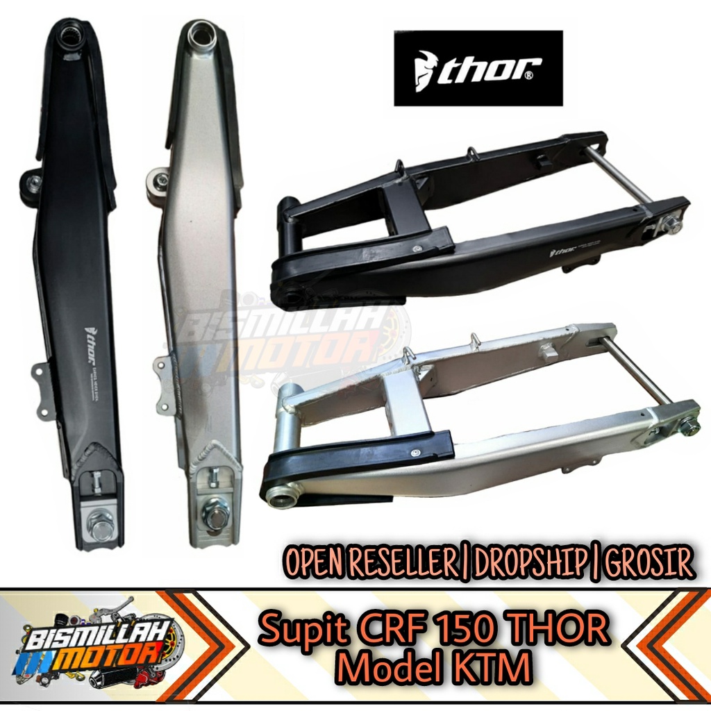 SUPIT SWING ARM SUPERMOTO CRF 150 MODEL KTM 250 66CM HITAM SILVER THOOR ALUMINIUM