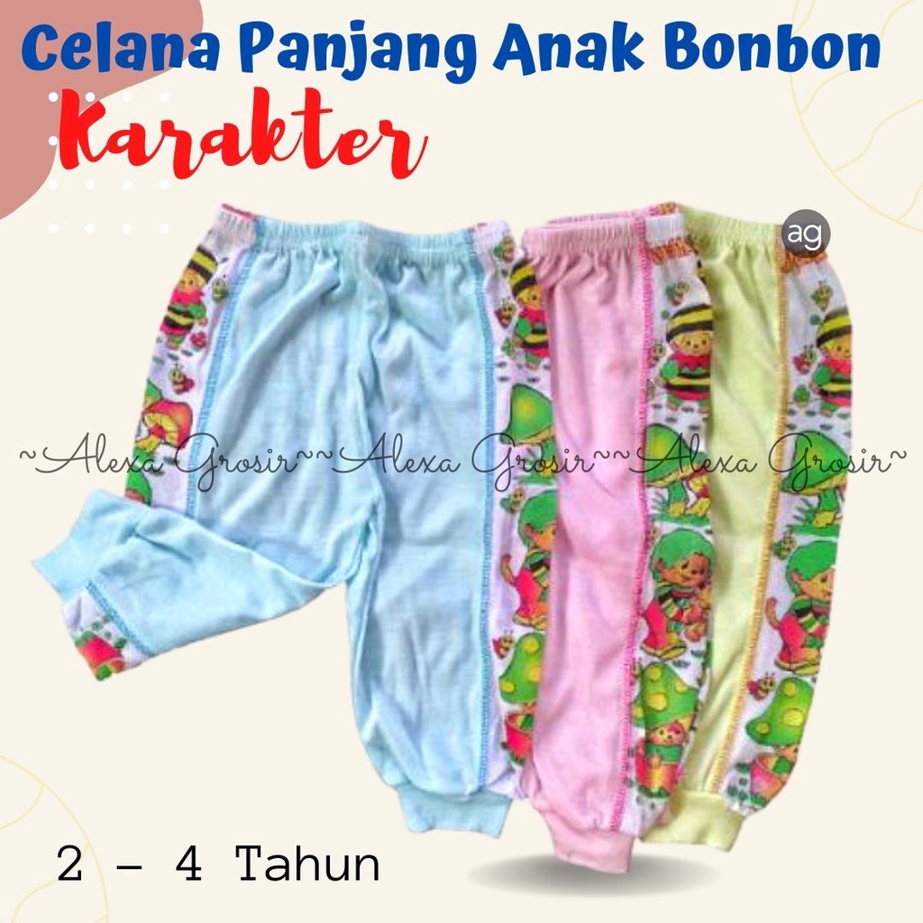 Celana Panjang Bayi Halus Lembut 2 - 4 Tahun, BonBon Murah Berkualitas Size S M L XL XXL