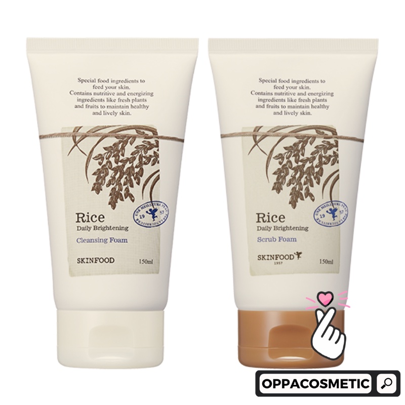 Skinfood Rice Daily Brightening Cleansing Foam 150ml / Rice Daily Brightening Scrub Foam 150ml