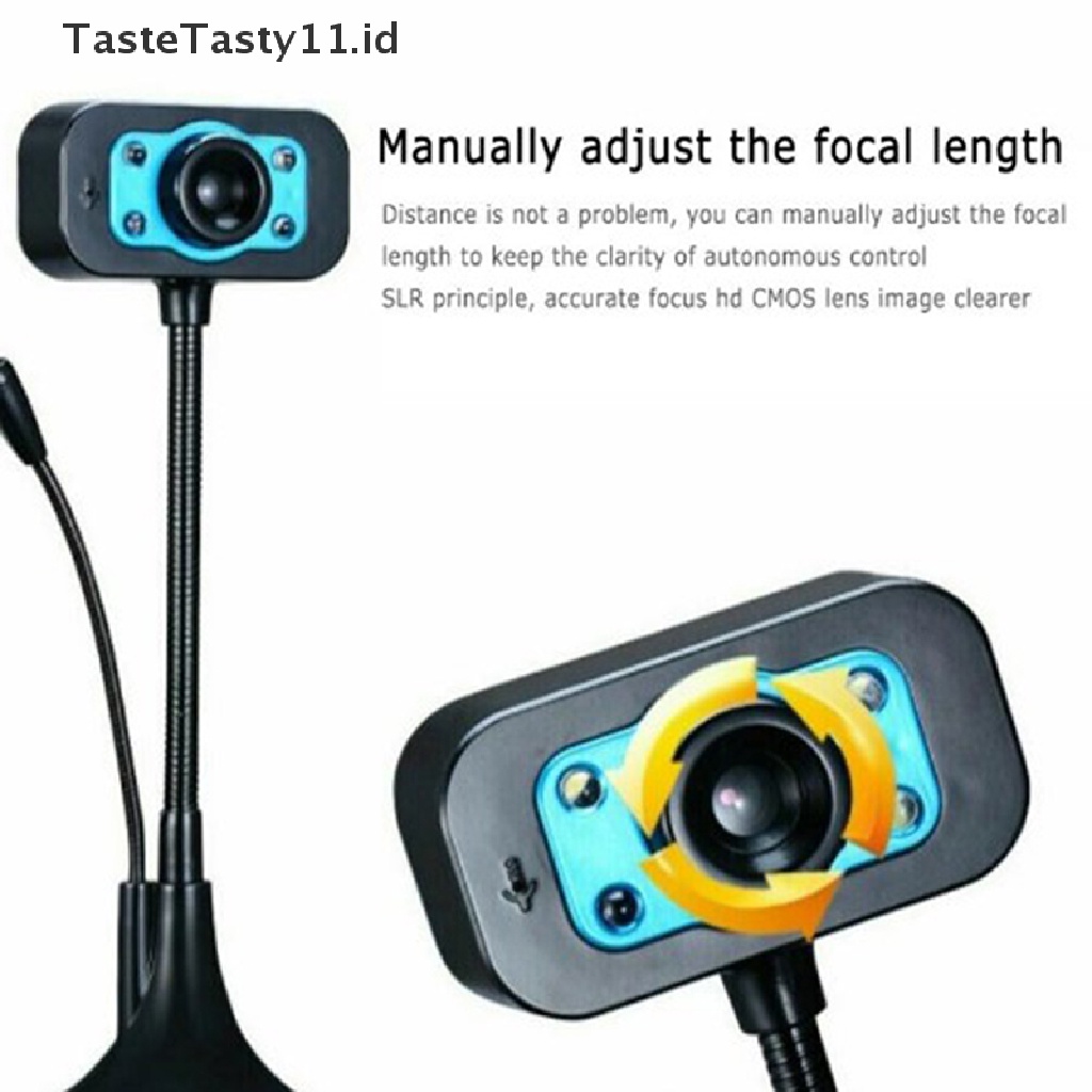 (TasteTasty) Kamera Webcam USB 2.0 HD Dengan Mic Untuk Komputer / Laptop / Desktop