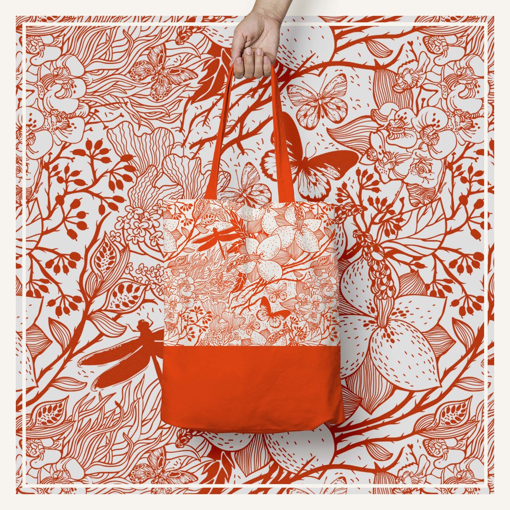 Tote Bag Kanvas Libelle Oranye