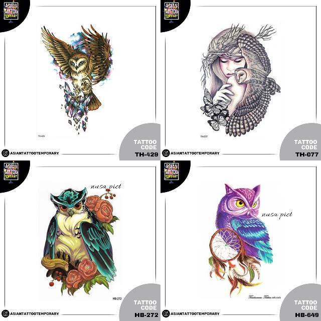 Tato OWL burung hantu/ANTI AIR/TATO STIKER TATTO TEMPORER ASIANTATTOTEMPORARY TATO SEMENTARA