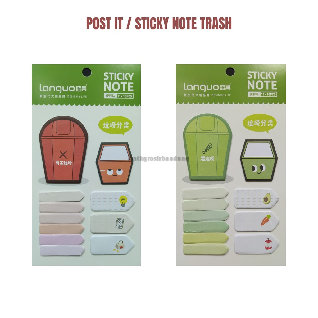 

Sticky Note / Post It Impor LG-70447 Trash Index Penanda Pembatas Buku AGB - Satuan