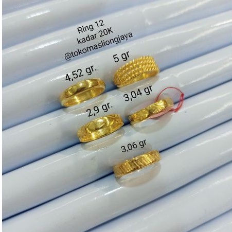 Cincin Emas Kuning Kadar 900/ 20k