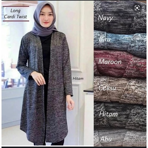 outwear wanita - LONG CARDY - long twist - cardigan panjang