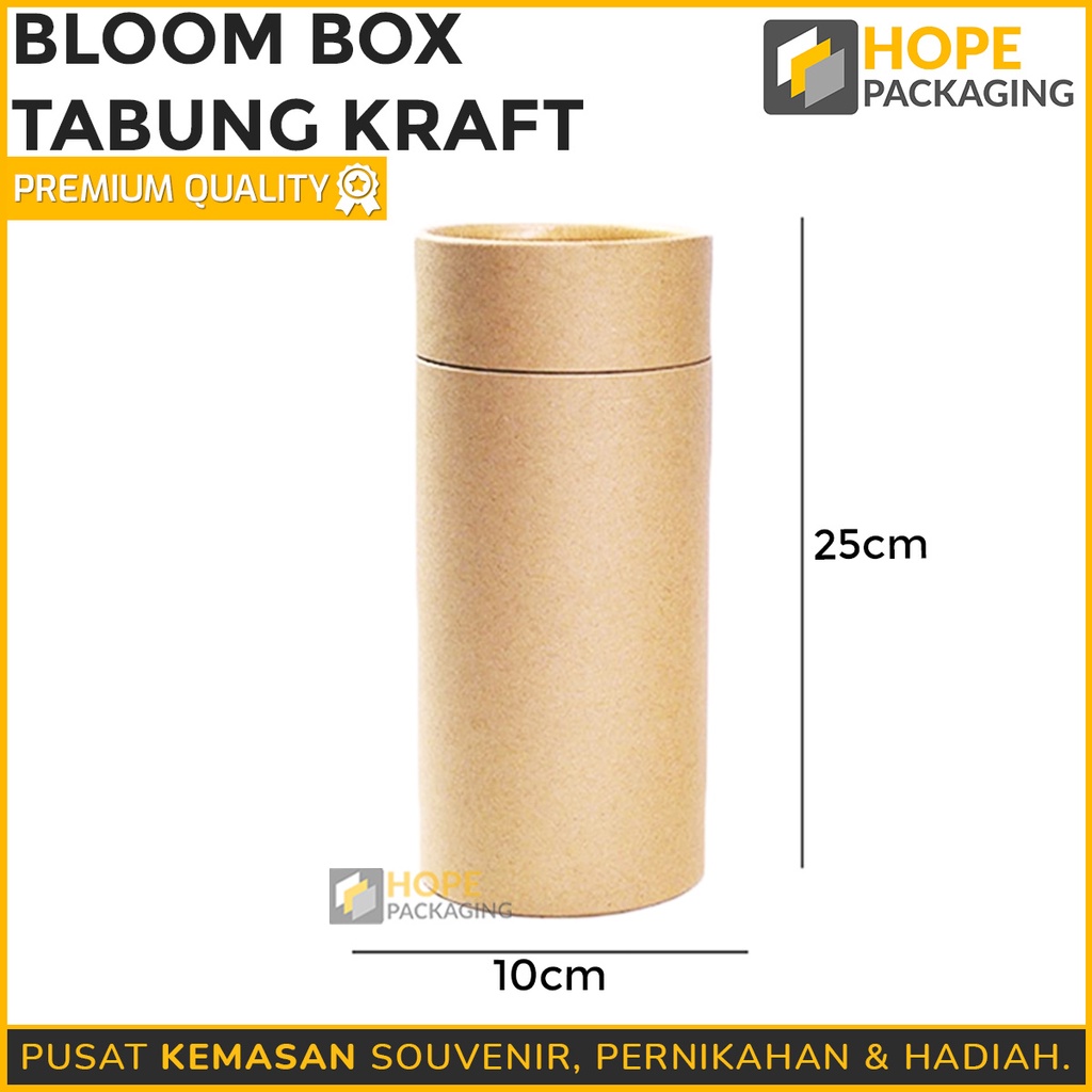 Bloom Box Tabung Craft Ukuran diameter 25 cm x 10 cm Bloom Bulat Warna Coklat