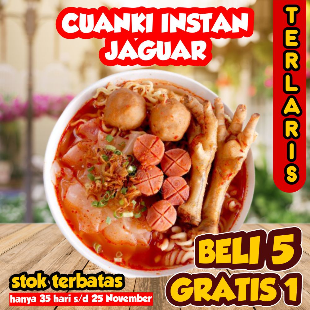 CUANKI INSTAN JAGUAR TERLEZAT BASO ACI TULANG RANGU BAKSO ACI CUANKI INSTAN BELI 5 GRATI 1