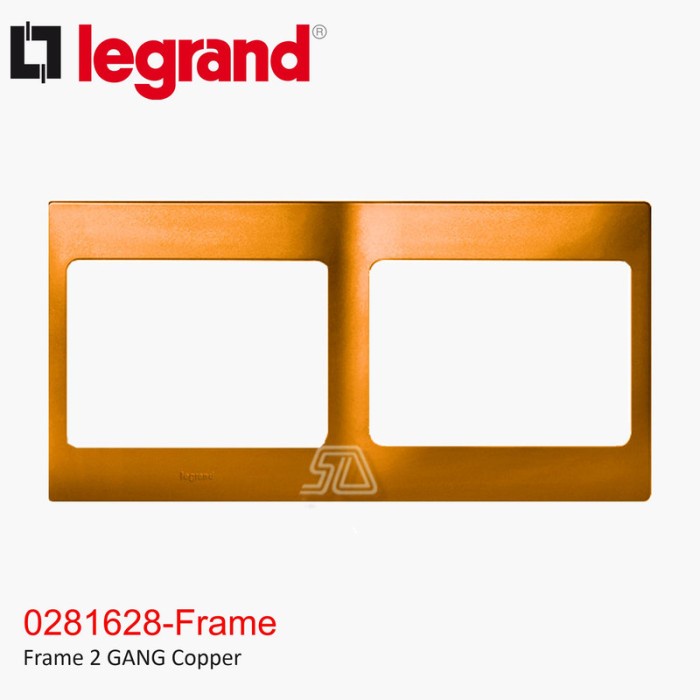 LEGRAND MALLIA FRAME 2 GANG COPPER