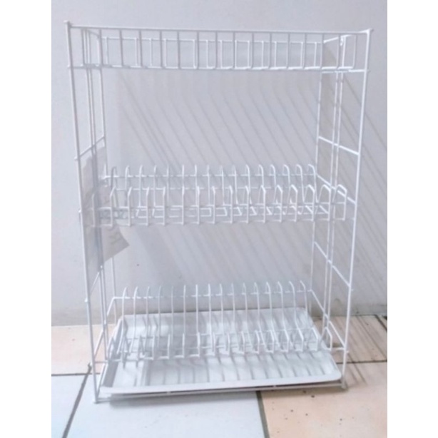 Simbasun : 393T Rak Piring Kawat Susun 3 + Nampan Rose 393 T