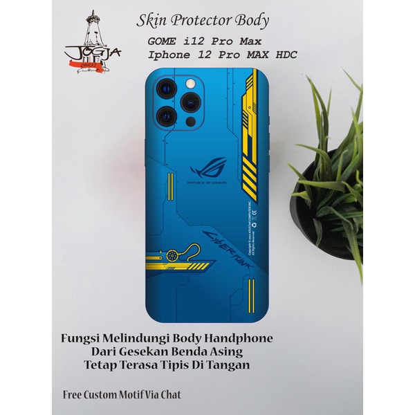 Dapat 2pcs Garskin Gome i12 PRO MAX atau Iphone 12 Promax HDC Motif rog - Free Custom Motif