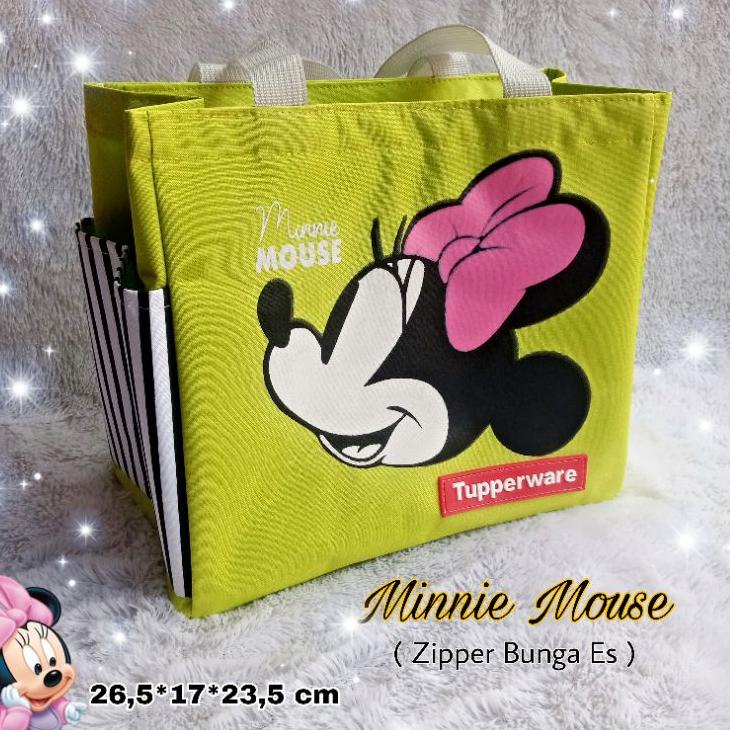 Harga Spesial.. Tas Minnie Mouse ( Zipper bunga Es ) / Minnie Mouse Tas Tupperware