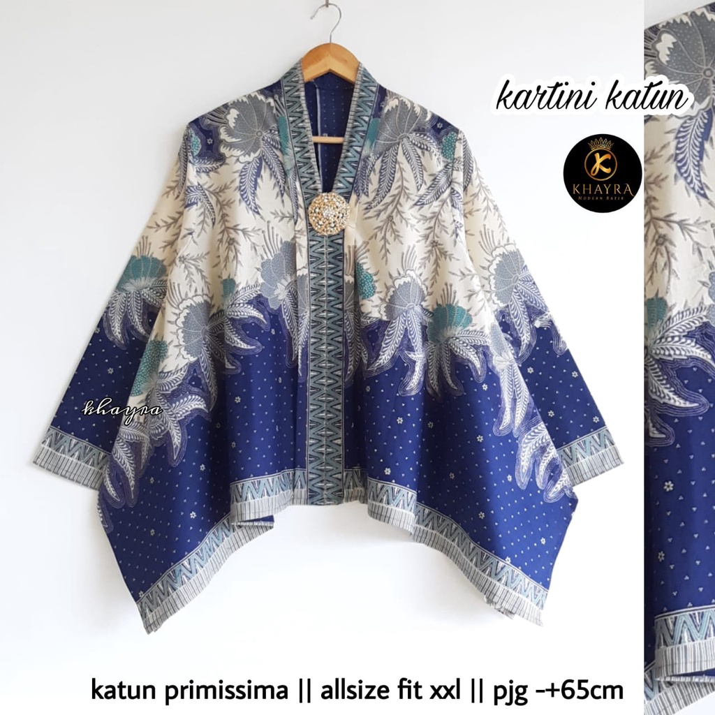 Kartini katun batik solo atasan kerja blus wanita blus modern trendy