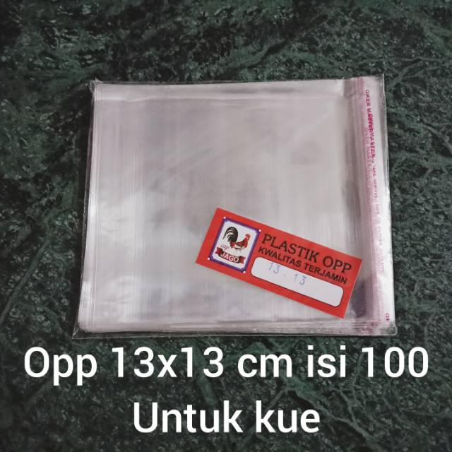 Plastik Kue Berperekat 13x13 Ukuran Sedang