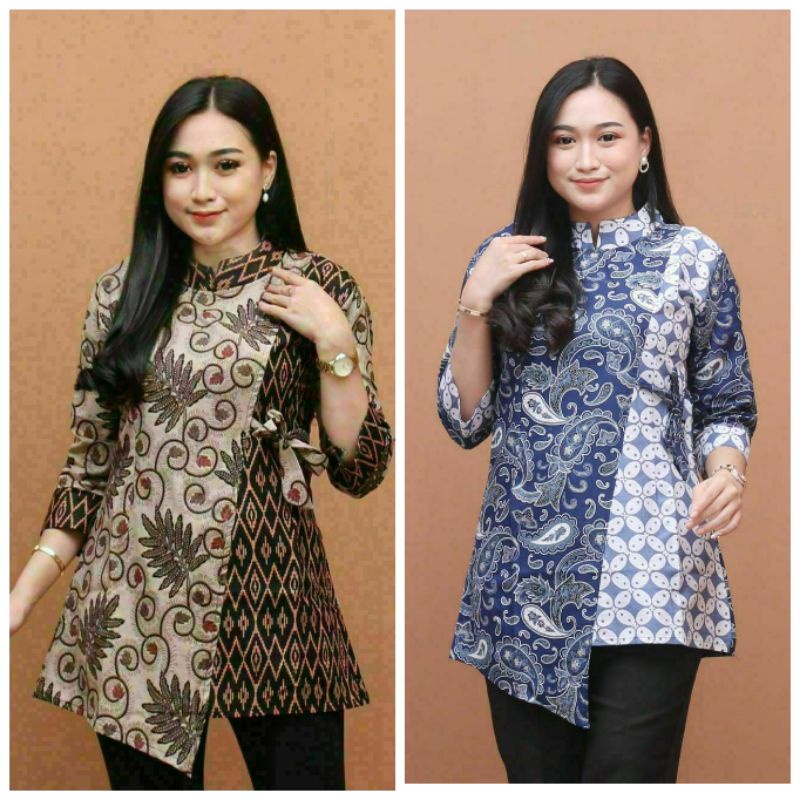 BAJU BATIK WANITA MODERN MONALISA GENES M,L,XL asli PEKALONGAN