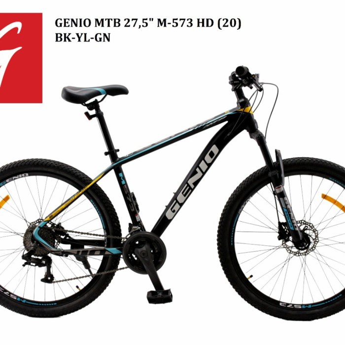 Sepeda Gunung Genio MTB 27.5 M-573 - Black-Yellow