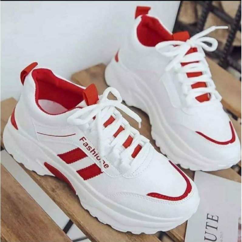 Sepatu Wanita Putih Sepatu Sepatu Cewek Sneaker Wanita Sepatu Kets Wanita Fashione Wanita Sepatu ADS_garis Flat